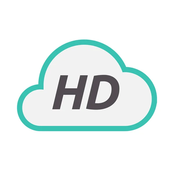 Ізольована піктограма хмари з текстом HD — стоковий вектор