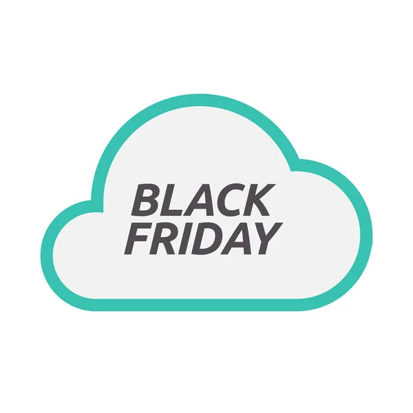 Isolated cloud icon with    the text BLACK FRIDAY — Stock Vector