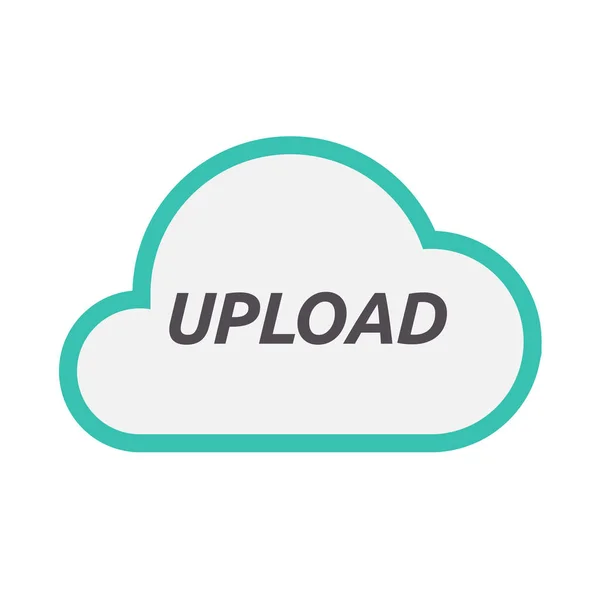 Isolated cloud icon with    the text UPLOAD — Stock Vector