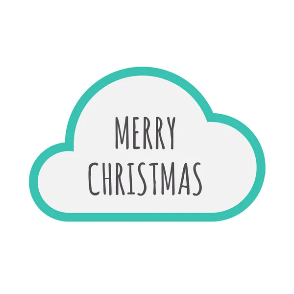 Ícone de nuvem isolado com o texto MERRY CHRISTMAS — Vetor de Stock