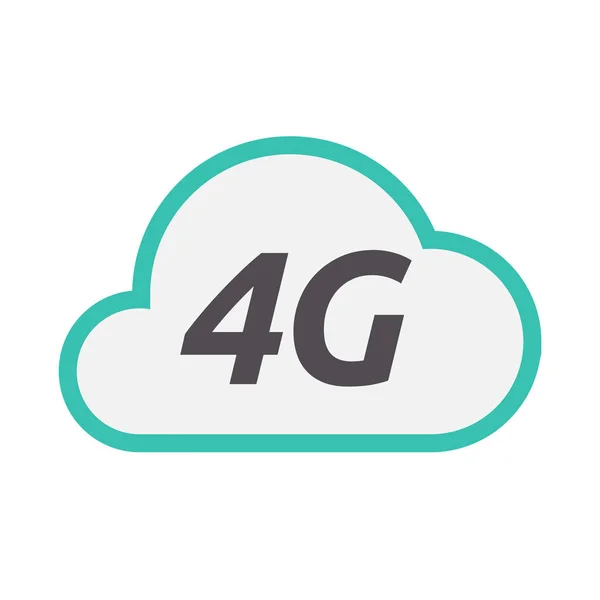 Ícone de nuvem isolado com o texto 4G — Vetor de Stock