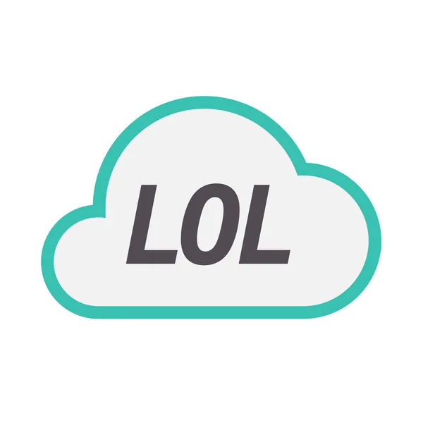 Icono de nube aislada con el texto LOL — Vector de stock