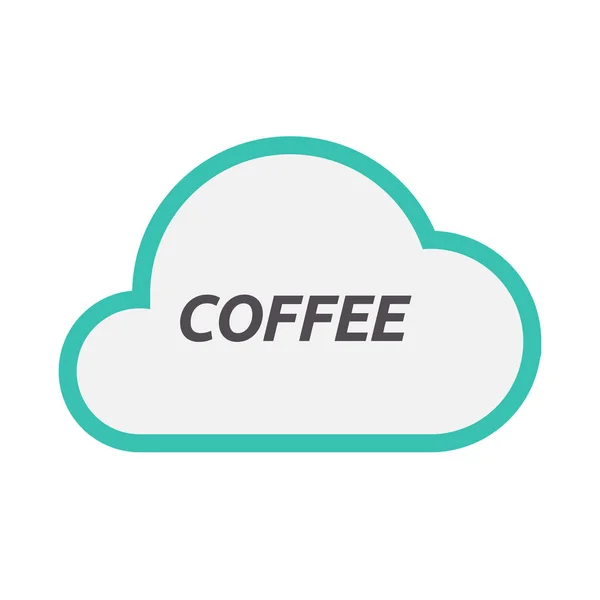 텍스트 커피와 고립 된 구름 아이콘 — 스톡 벡터