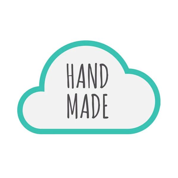 Icona nuvola isolata con il testo HAND MADE — Vettoriale Stock