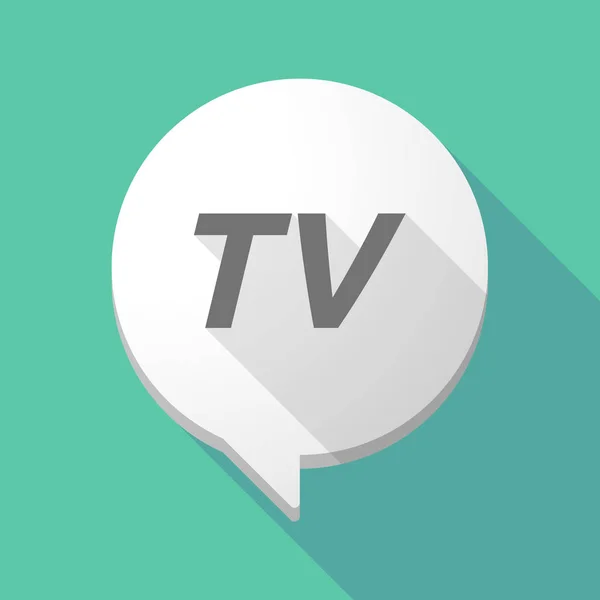 Hosszú árnyék képregény léggömb a szöveg Tv — Stock Vector