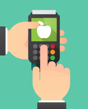 Bir dataphone bir elma ile el