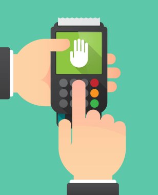 Bir el ile bir dataphone ile eller 