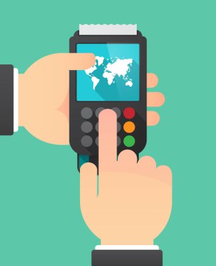 El ile bir dataphone ile bir Dünya Haritası