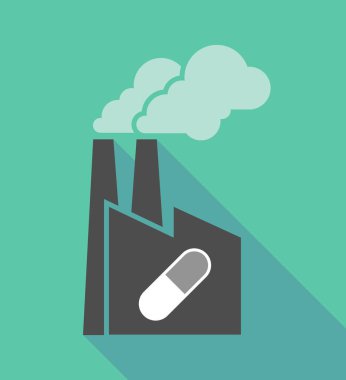 Bir hap ile fabrika simgesi