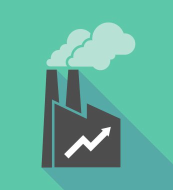 Bir grafik ile fabrika simgesi