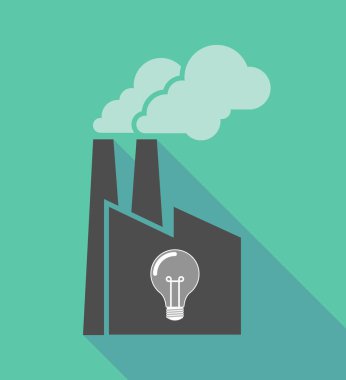 Bir ampul ile fabrika simgesi