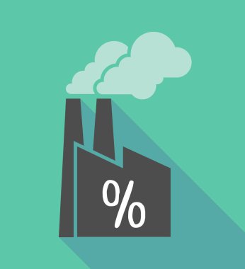 Bir indirim işareti simgesiyle fabrika