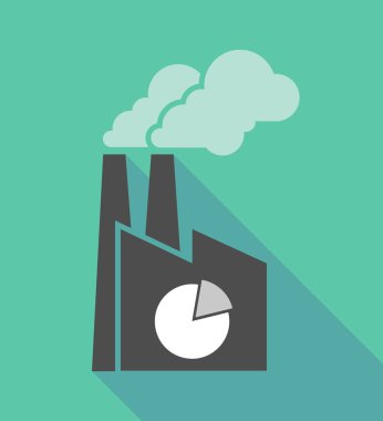 Bir pasta grafiği ile fabrika simgesi