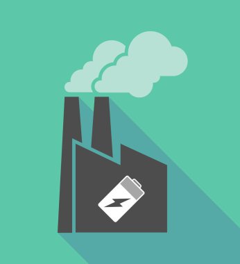 Bir pil ile fabrika simgesi