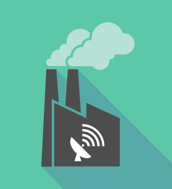 Bir uydu çanağı ile fabrika simgesi