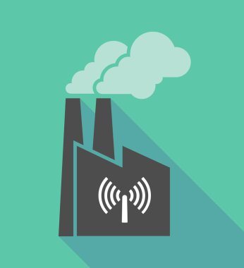 Bir anten ile fabrika simgesi