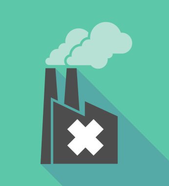 Rahatsız edici bir madde işareti simgesiyle fabrika