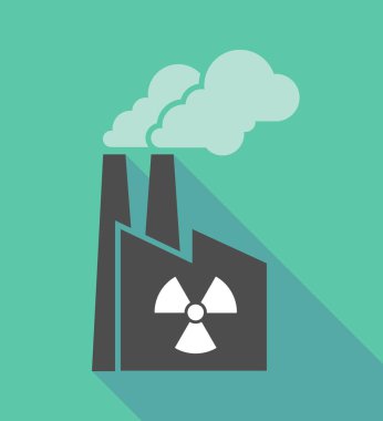 Bir radyo aktivite işareti simgesiyle fabrika