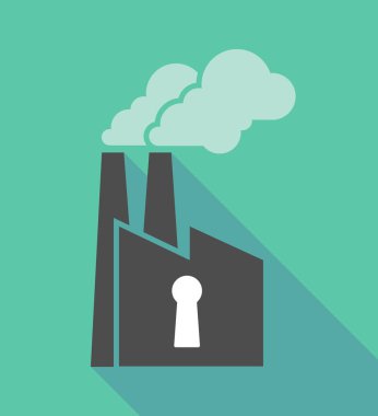 Bir anahtar deliği ile fabrika simgesi