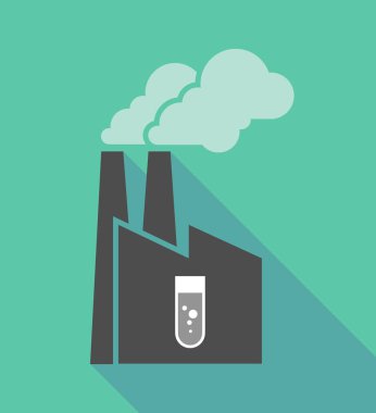 Kimyasal bir tüp ile fabrika simgesi