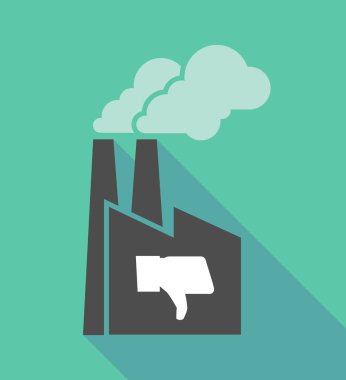 Bir başparmak aşağı el ile fabrika simgesi