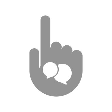 Komik balonları ile izole el