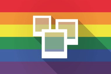 Uzun gölge lgbt bayrakla bir kaç fotoğraf