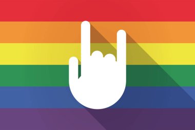 Uzun gölge lgbt bayrak sallanan el ile