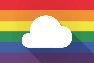 Uzun gölge lgbt bayrakla bir bulut