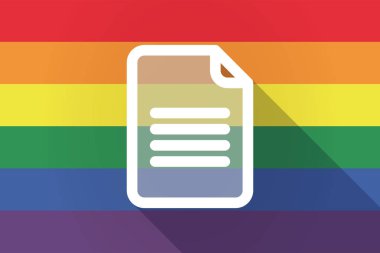 Uzun bir belge ile gölge lgbt bayrak