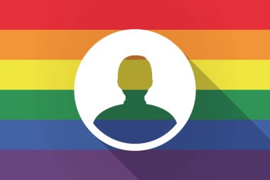 Uzun gölge lgbt bayrak bir erkek avatar ile