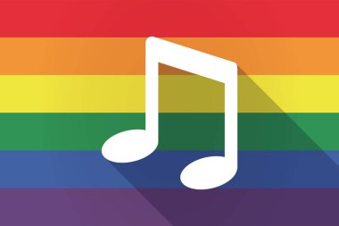 Uzun bir not müzik ile gölge lgbt bayrak