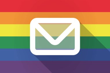 Uzun gölge lgbt bayrak bir zarf ile