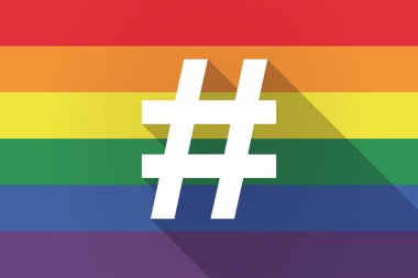 Uzun bir karma etiketi ile gölge lgbt bayrak