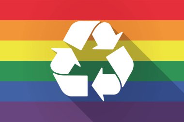 Uzun lgbt bayrağı geri dönüşüm işareti olan Gölge