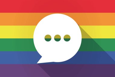 Uzun gölge lgbt bayrağı ile komik bir balon