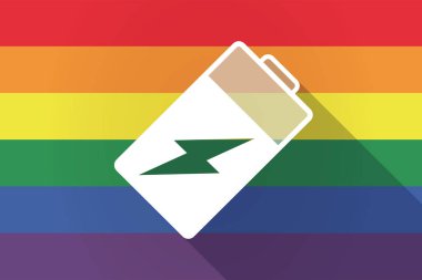 Uzun gölge lgbt bayrak bir batarya ile