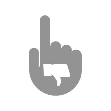 Bir başparmak aşağı el ile izole el