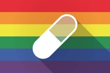Uzun bir hap ile gölge lgbt bayrak