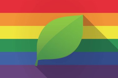Uzun gölge lgbt bayrağı ile yaprak yeşil