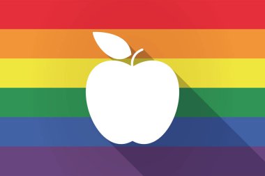 Uzun gölge lgbt bayrak bir elma