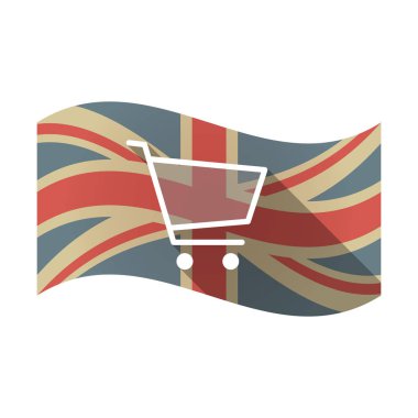 Bir alışveriş sepeti ile izole İngiltere bayrağı
