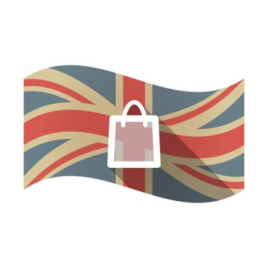 Bir alışveriş çantası ile izole İngiltere bayrağı