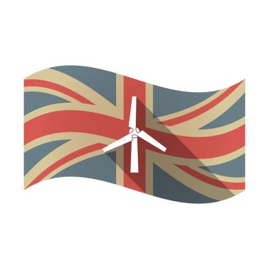 Bir rüzgar türbini ile izole İngiltere bayrağı