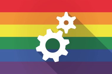 Uzun gölge lgbt bayrağı ile iki vites