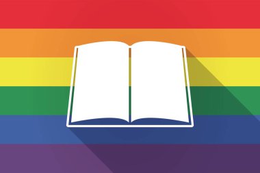 Uzun gölge lgbt bayrak bir kitapla