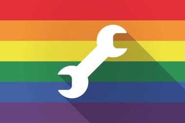 Uzun bir anahtar ile gölge lgbt bayrak