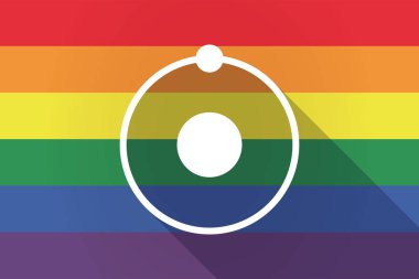 Uzun gölge lgbt bayrağı ile bir atom