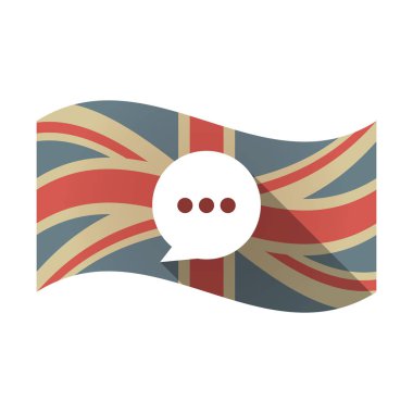 Komik bir balon ile izole İngiltere bayrağı