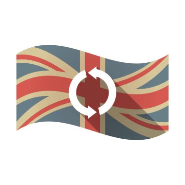 Bir yuvarlak izole İngiltere'de bayrak işareti geri dönüşüm